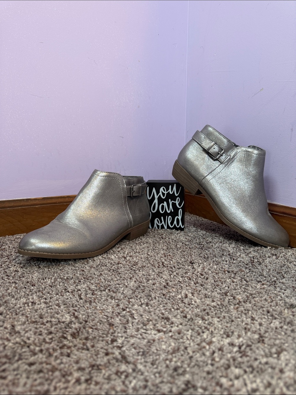 Gray booties